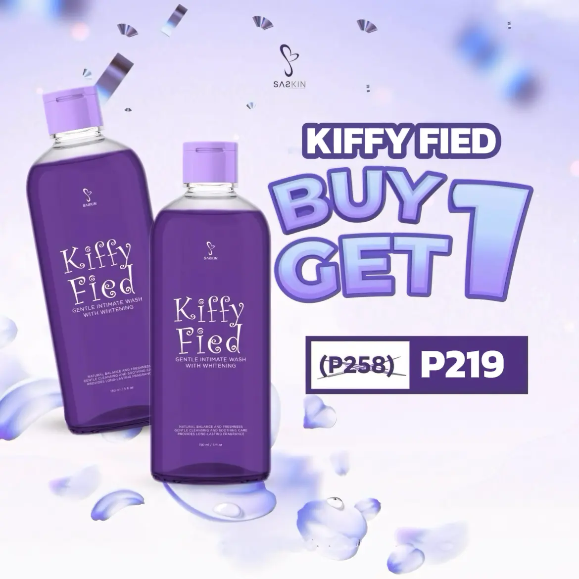 【BUY 1 TAKE 1】SASKIN KIFFY FIED FEMININE WASH 150ml daily care