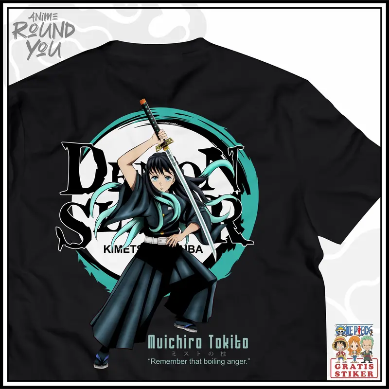 Kaos Muichiro Tokito Demon Slayer 0020 Katun 24s Baju Anime Jepang T-Shirt Anime Manga Friend Cloth Premium Distro Katun Lokal Nyaman Pria Standar Keren Combed Cowok Bandung Soft Mini Stiker 1