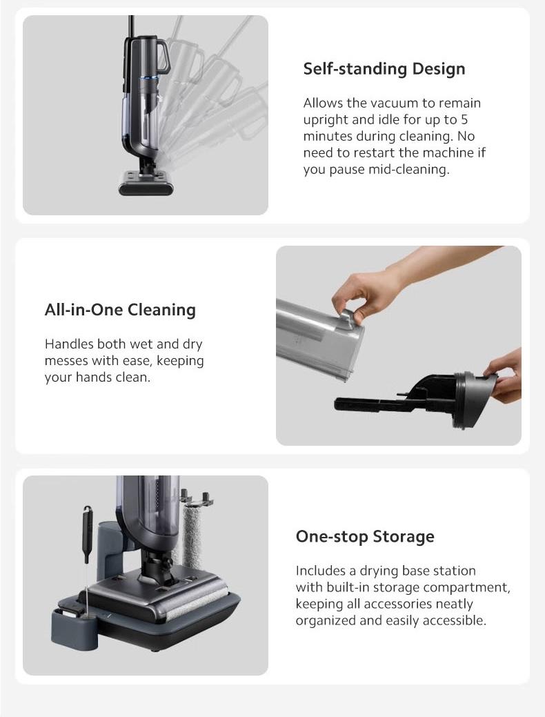 Product Introduction of Vaqoo Q09 Wet Dry Vacuum Cleaner Smart Auto Dirt Detection Self-Cleaning Sterilisation 47