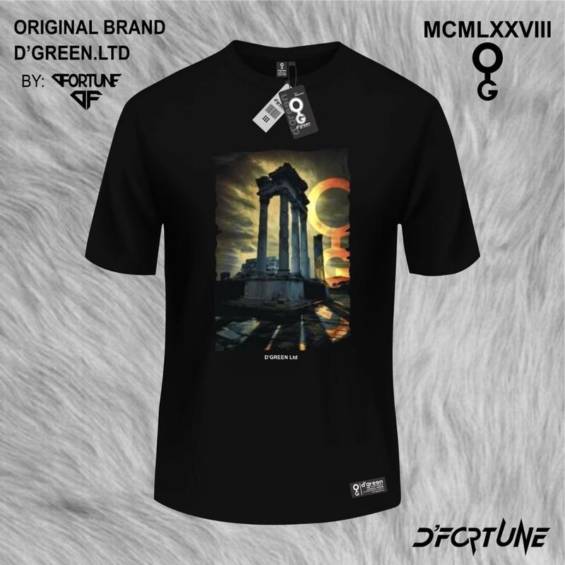 D`GREEN Tshirt Hitam Original Pria Wanita Motif ROBOT CAT- Kain Katun / Kaos Greenlight Original / Baju Kaos Ariel Noah terbaru terlaris 8