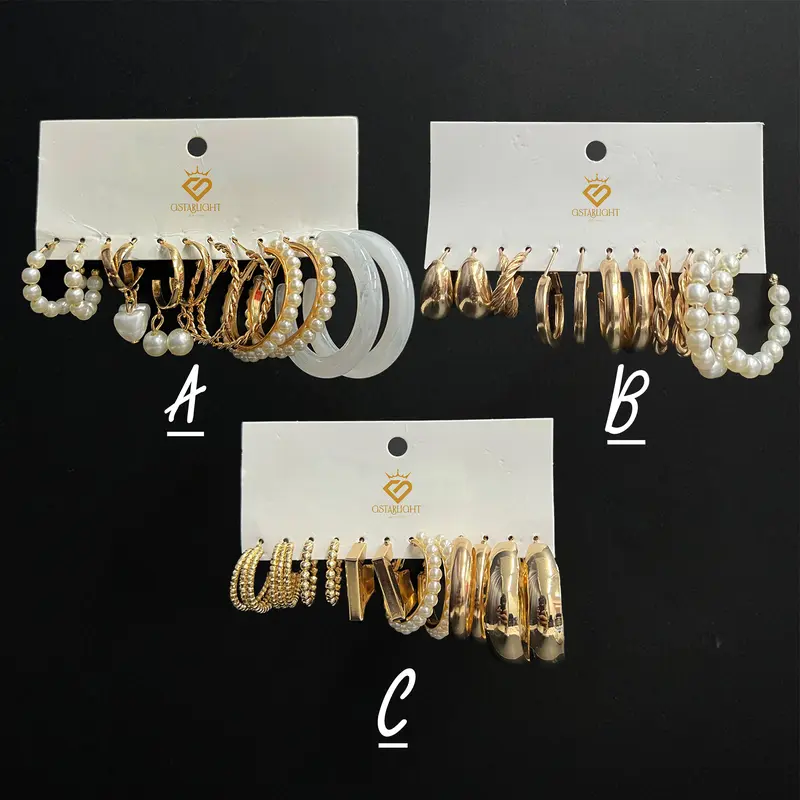 Set Anting Hijab special ramadhan lebaran  Exclusive Earrings Set Anting Tusuk Gold Unik untuk Hijab dan Non Hijab AAS0002 0
