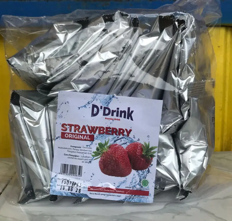 SERBUK MINUMAN D'DRINK campuran teh Aneka Rasa/1Renceng 5pcs/Pack isi 20pcs/SERBUK MINUMAN/SERBUK VARIAN RASA BUAH 6