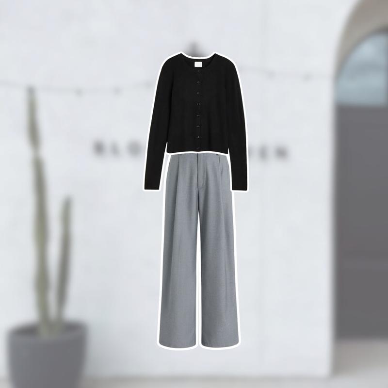 4 In 1 Set AB134 - One Set Cewek Remaja Kekinian dan Kece Ootd Cewek Mamba Outfit Casual Style Sweater Rajut 3