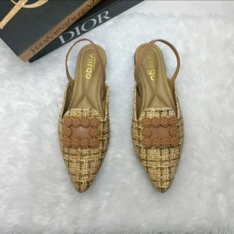 VIIRGO Sendal flat wanita mules tali belakang BELIA Shoes Karet flatshoes lancip antiselip dasar sandal mule & clog open toe mules shoes Slip Resistant elegan Mules & Clogs pansus tali belakang 4
