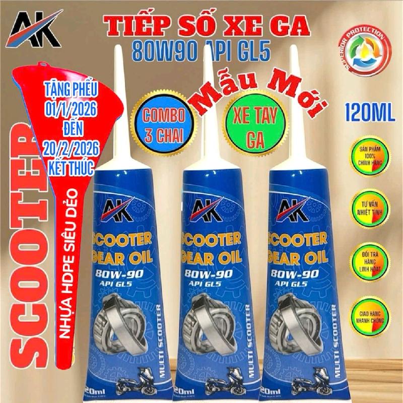  COMBO 3 TUÝP NHỚT HỘP SỐ AK LUBE SCOOTER GEAR OIL GL5 – 0,12g 