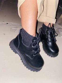 Product Review of Boots For Baby Girls Black Shoes For Kids Girl Rubber Shoes Korean Boots Kids Shoes 1 to 5 Years Old from J**s 2