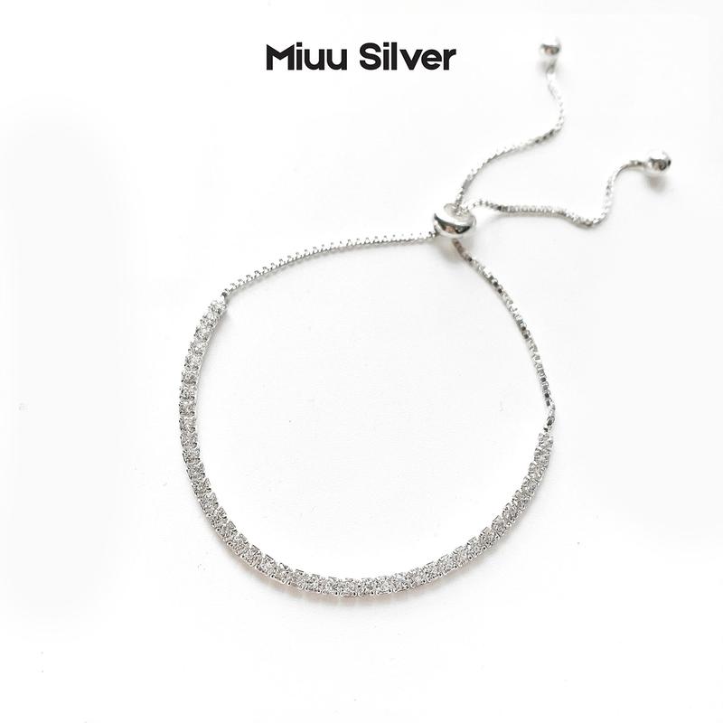 Lắc tay bạc 925 Miuu Silver vòng tay chốt dây rút