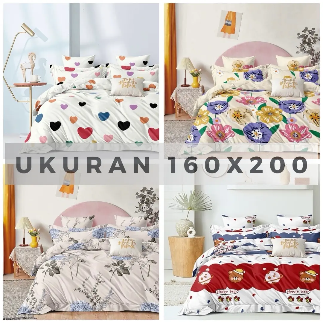 UKURAN 160x200 SPREI AESTHETIC Anti Geser Double Karet