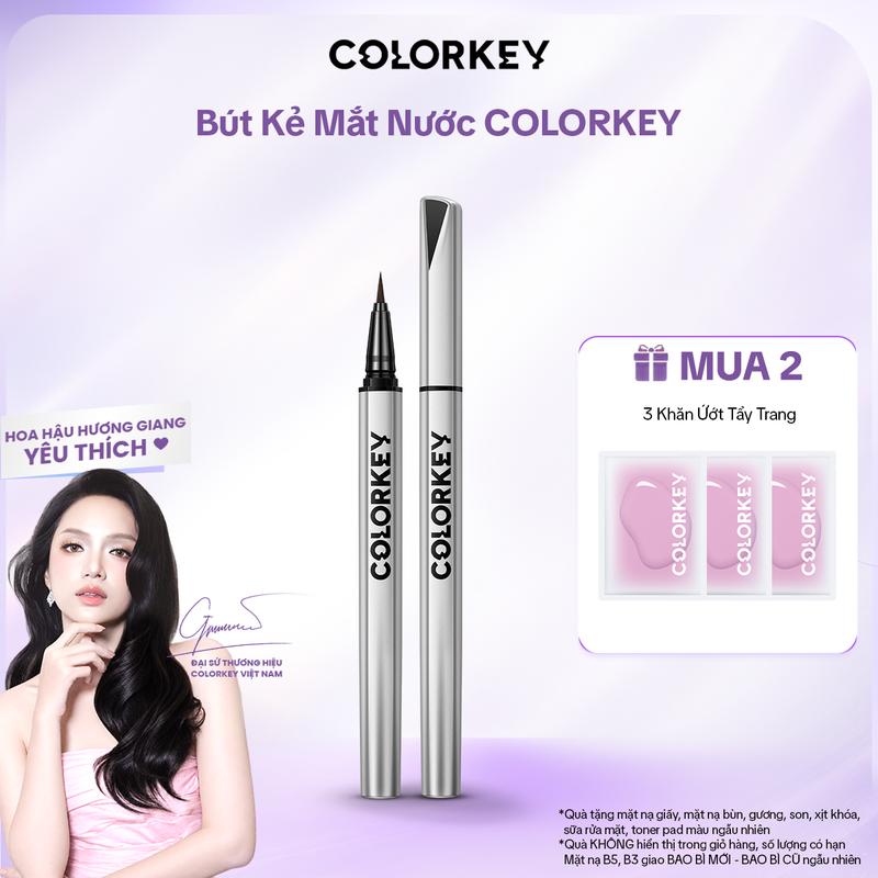 Bút Kẻ Mắt Nước COLORKEY Đầu Cọ Mảnh Không Dễ Chẻ Ngọn, Dễ Kiểm Soát Nét Mực…