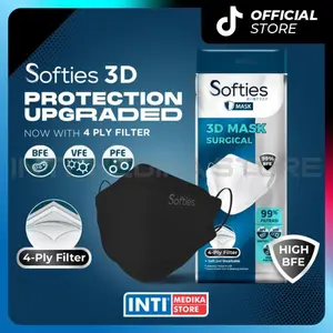 SOFTIES - Masker Medis 4 Ply 3D | Surgical Mask CONVEX High BFE SACHET