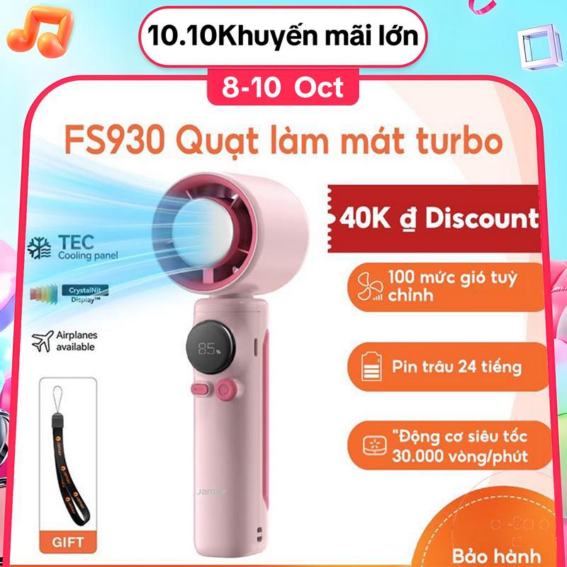  【Giảm giá lớn JAMAY FS930  Quạt cầm tay siêu mạnh sò lạnh quạt tích điện mini Quạt làm mát turbo độngQuạt sạc USB Quạt Turbo Type-C MlN Quạt Turbo di động StrongWind 100 Gear Tốc độ Động cơ siêu tốc 30.000 vòng phút 