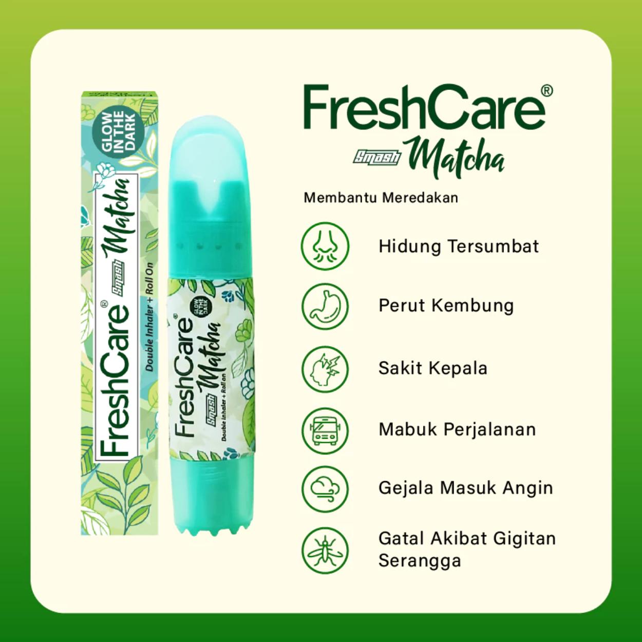 Fresh Care Smash Matcha / Fruity / Hot Aromatherapy 8ml Double Inhaler + Kerokan + Roll On + Pijat