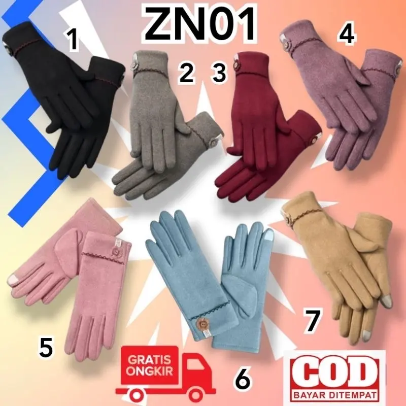 ￼Sarung Tangan Wanita Dewasa Touch Screen Bahan Halus ZN01