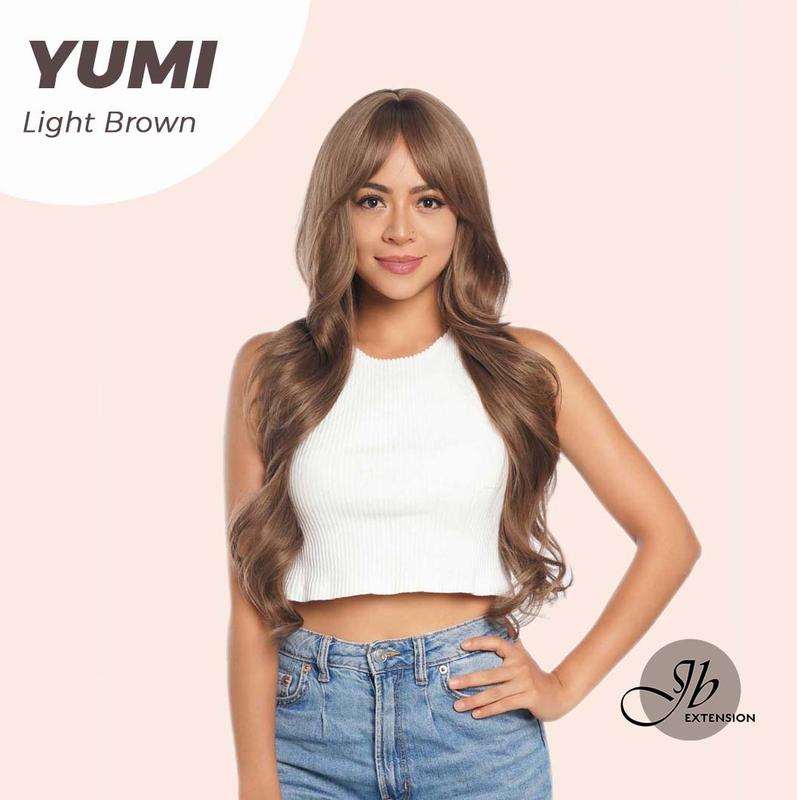 JBEXTENSION【UK】30 Inches Long Light Brown With Highlight Wig With Bangs YUMI 7