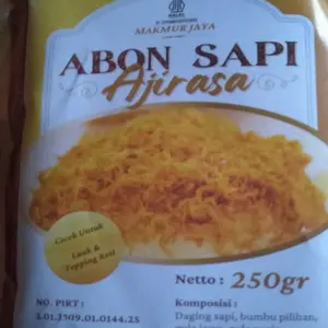 Cap Ajirasa Abon Sapi Lembut 250gr - Harga Murah - Manis Nikmat Enak - Snack Makanan - Food - Kemasan Praktis - Sertifikasi SPP-IRT - AbonSapi - Halal