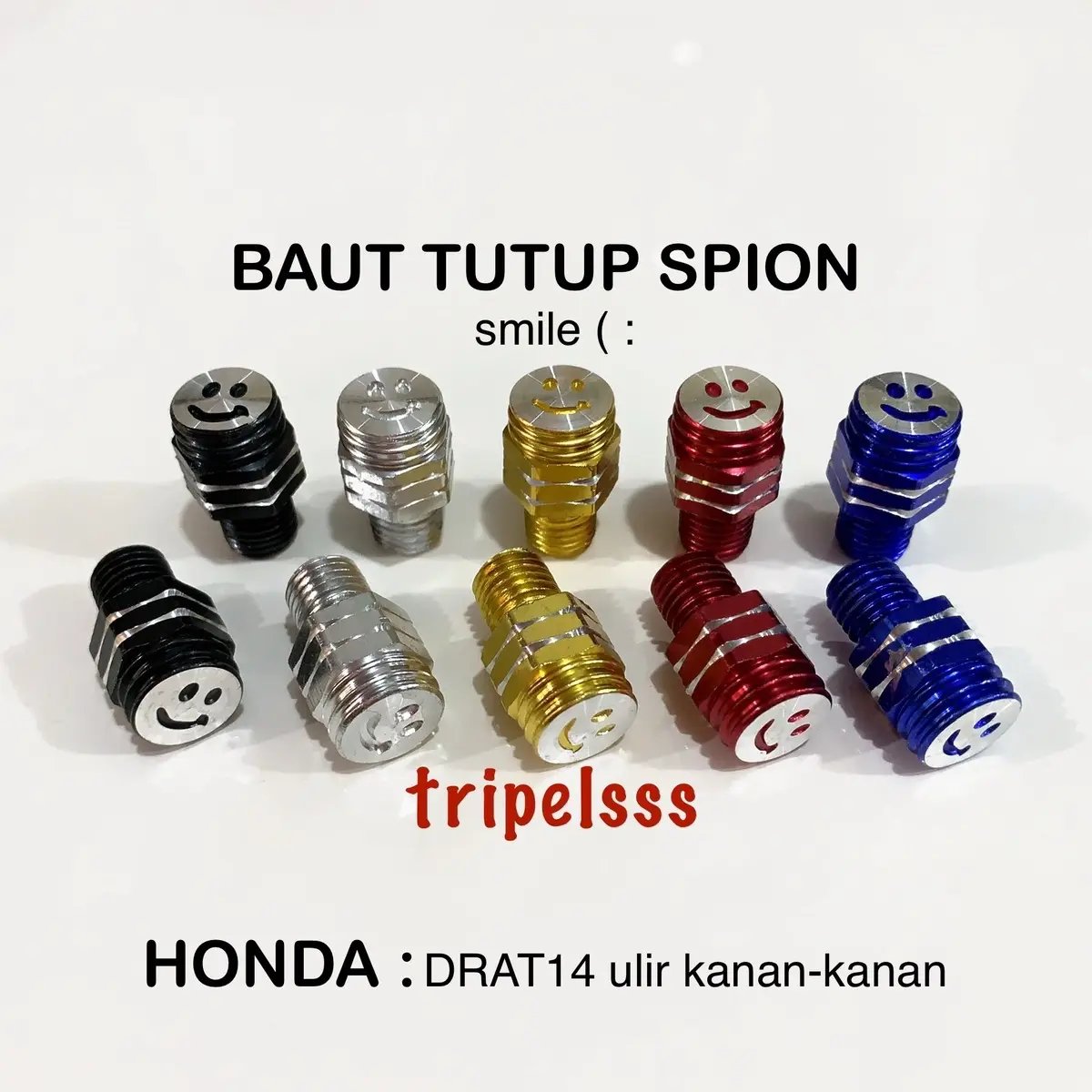 Baut Spion Tutup lubang baut spion Drat14 Honda Universal Motor Beat / Vario / Spacy / Scoopy / PCX /  Cb 150 / Tiger / Verza / Mega pro / Supra / Grand / Kharisma / Revo / Blade / CS1