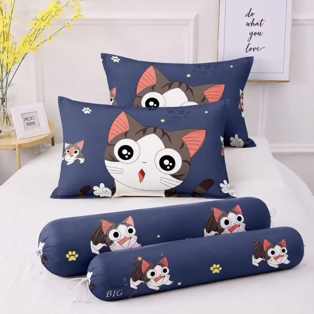 SARUNG BANTAL SARUNG GULING MOTIF KARAKTER DAN BUNGA BAHAN KATUN MICRO HALUS DAN LEMBUT