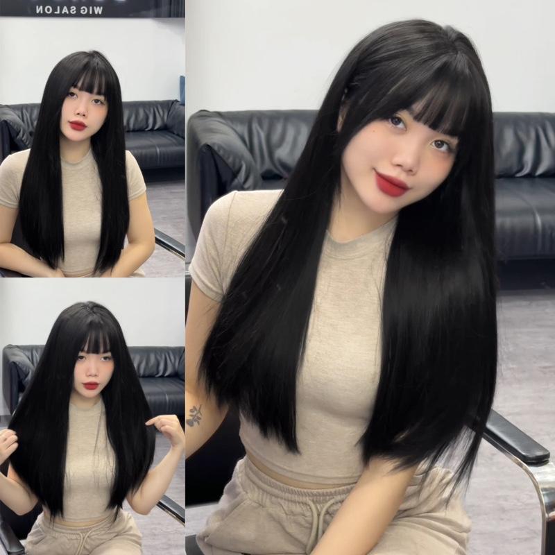 Tóc giả nữ nguyên đầu thẳng 60cm – tóc siêu thật tự nhiên by Dung Ji