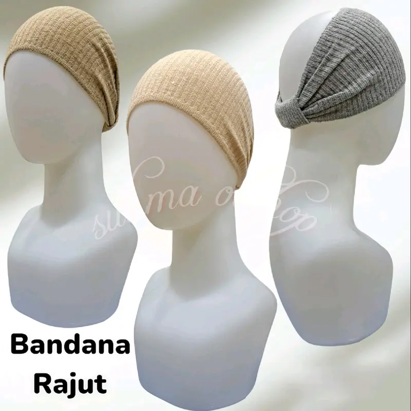 Ciput Rajut Premium Bandana Pita // Dalaman Hijab Rajut // Inner Bandana Pita // Rajut Premium // Ciput Rajut Bando Pita 4