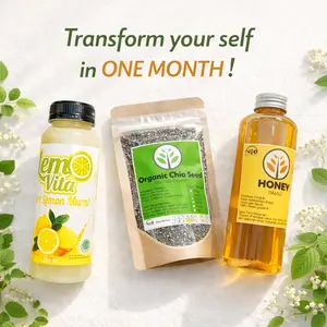 Chia Seed 100gr + Lemovita Sari Lemon 250ml + Madu 250gr (Pahe Neo 2) Paket bundling minuman enak Air Juice