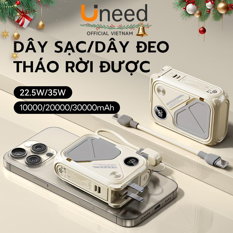【CCC Mark UNEED Sạc Dự Phòng 30.000 20.000mAh PD35W Sạc Không Dây Cục Sạc Dựng Phòng Đầu AC