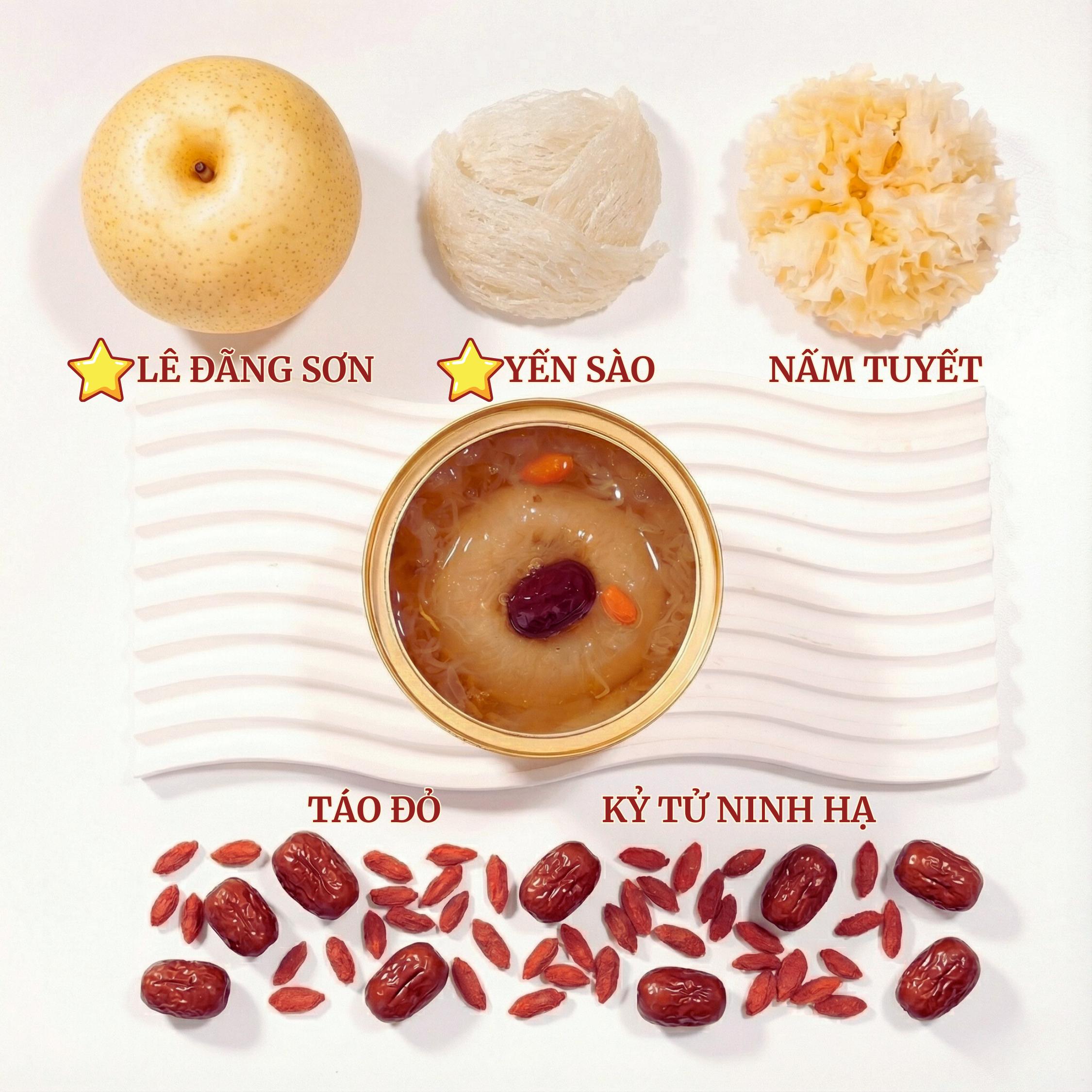 [Combo 2 Chén Mix 2 Vị] Lê Nướng Tổ Yến 258g/Chén & Thạch Hoa Cúc Thạch Hộc 168g/Chén – Ăn Liền | Nương Nương