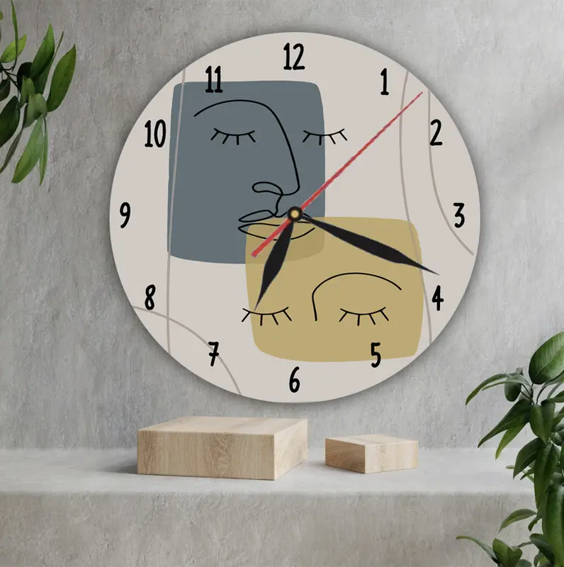 Jam dinding minimalis Burung merak mewah wall clock Vintage Kekinian Jam Kayu estetik kaligrafi 3