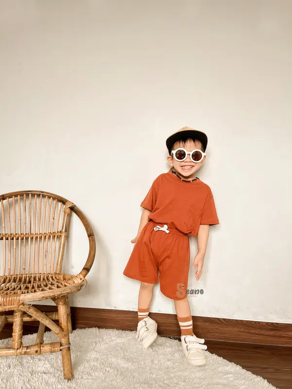 Kaos Pocket Anak 1-5 Tahun Balita Unisex Cotton Combed - Baju Anak - Atasan Anak - Kaos Polos Kantong Anak Earth Tone 1