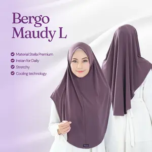 Milyarda Hijab Bergo Maudy Size L Spandex Soft Panjang Nyaman Pad Muslim Khimar Wanita  Kerudung Instan Syari