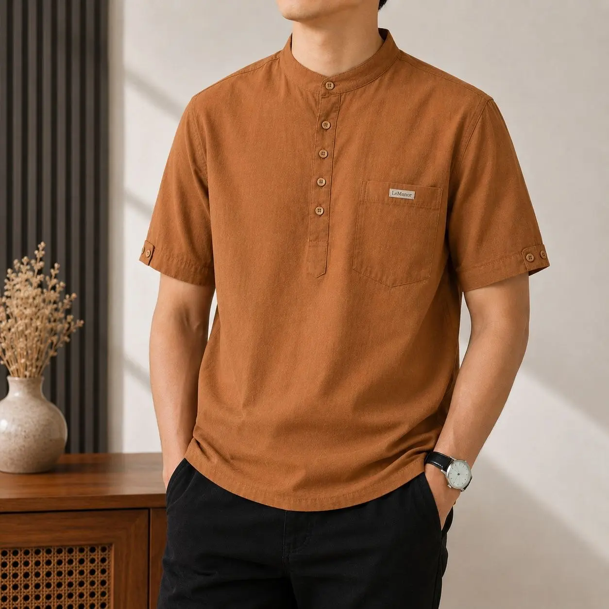 Ammaz Kemeja Koko Pria Lengan Pendek Katun Premium Model Terbaru Kekinian Desain Modern Nyaman untuk Cuaca Panas Bahan Lembut Adem