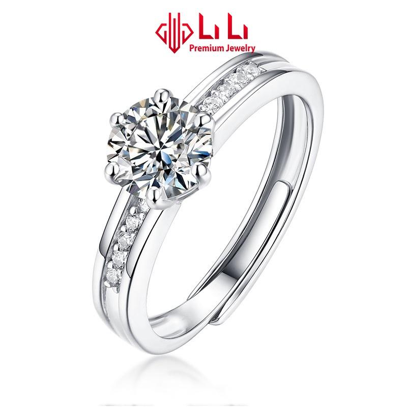 Nhẫn bạc nữ LiLi S925 đính kim cương Moissanite cao cấp Griselda LILI_338466