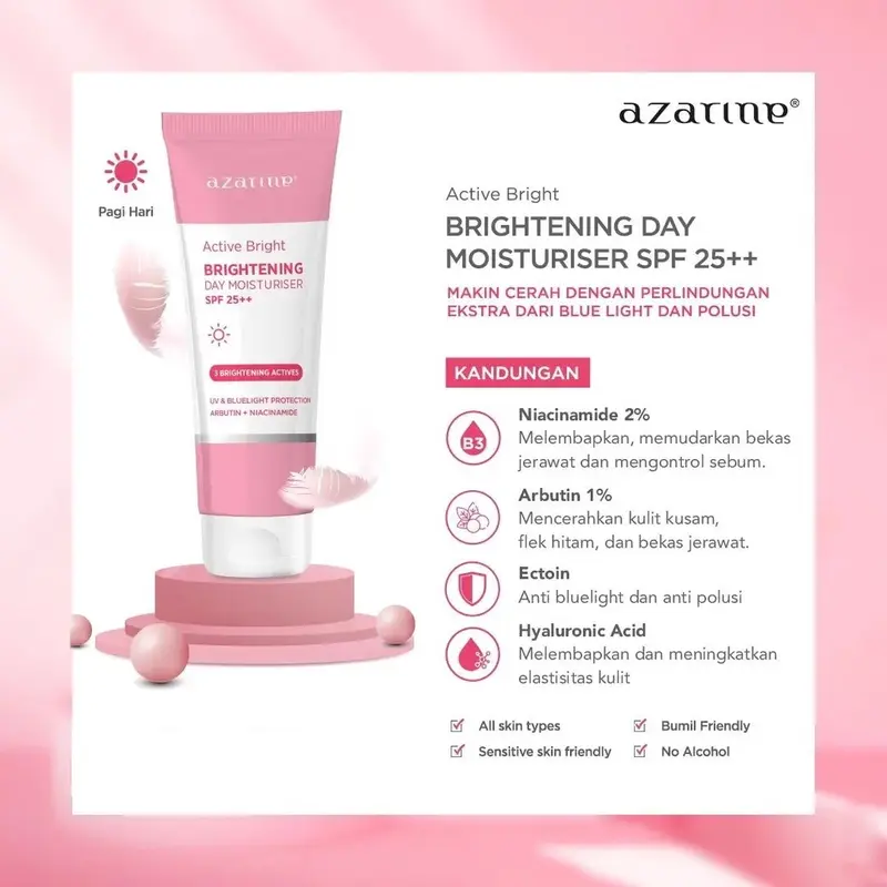 Azarine Active Bright Series Skincare Untuk Remaja Kulit Sensitif Kombinasi All Skin Types 3