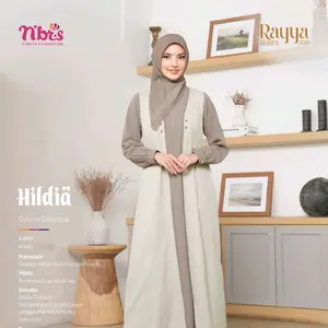 Nibras HILDIA SERIES NIBRAS SARIMBIT 2026 Garmis Dewasa Khaki Dobby Hilde mix Emerald Peach Busui Friendly Gamis