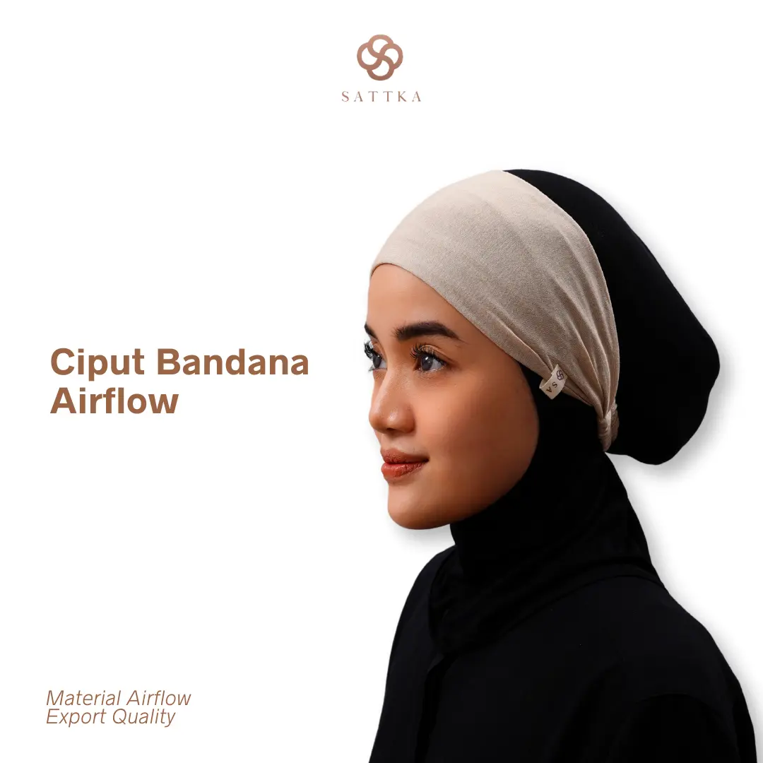 Ciput Bandana Airflow Sattka / Adem Lembut Stretch Katun Jilbab