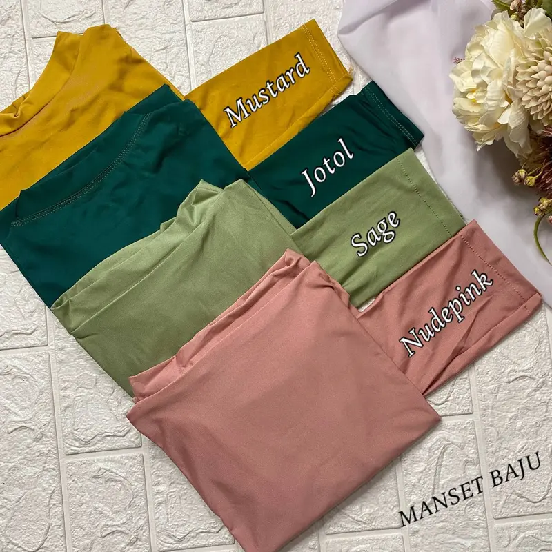 MANSET BAJU POLOS SPANDEK FIT HITAM TERMURAH WANITA MUSLIM 6