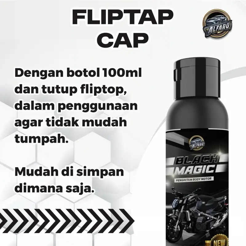 ALFARO BLACK MAGIC PENGHITAM BODY MOTOR 100 ML FREE SPON SARUNG TANGAN Car Paint 6