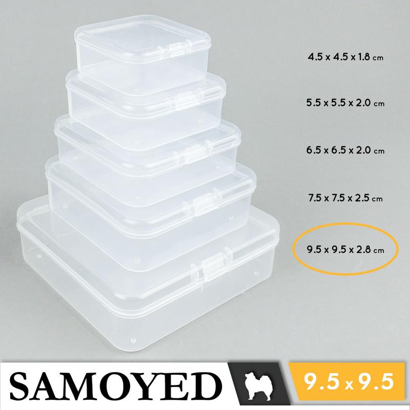SAMOYED BX-SE-959528 Tempat / Kotak Plastik PP Penyimpanan Kecil Serba Guna / Plastic Storage Box 9.5 x 9.5 x 2.8 / 9,5 x 9,5 x 2,8 cm (Aksesoris / Pernak-Pernik / Perhiasan / Obat / Klip / Peniti / Jarum / USB / Memory Card) 5