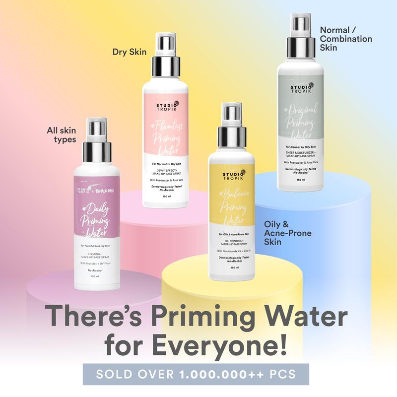 STUDIO TROPIK Original Priming Water | Primer Face Mist Spray Rekomendasi MUA | Makeup Complexion | Kulit normal kombinasi | Dengan Aloe vera dan Rose Water| Finish Soft Matte STUDIO TROPIK Original Priming Water | Primer Face Mist Spray Rekomendasi MUA | Makeup Complexion | Kulit normal kombinasi | Dengan Aloe vera dan Rose Water| Finish Soft Matte