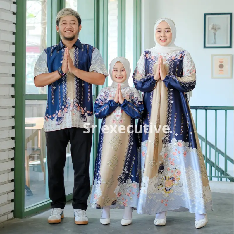 Sarimbit Lebaran Family Set Couple baju couple pasangan gamis pesta mewah elegan baju couple keluarga baju couple pasangan lebaran 2025 1