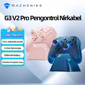 Machenike G3 V2 Series Wireless Gamepad Dock Charger Baterai 1000mAh Tri Mode Bluetooth Hall Effect untuk Steam PC Android Smart TV Laptop