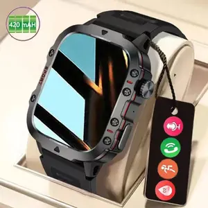Jam Tangan Pintar H11 2,01 inci Tahan Air, Panggilan Bluetooth, Jam Tangan Pintar Uniseks dengan Pemantauan Detak Jantung dan Tekanan Darah, Pengisian Daya Nirkabel, dan Tali Jam yang Dapat Diganti
