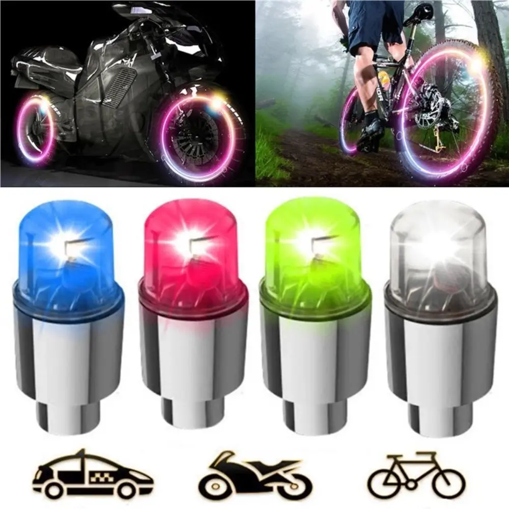 2Pcs/Lot Led Car Bike Wheel Tire Tyre Valve Dust Cap Spoke Flash Lights Car Valve Stems Caps Acces
