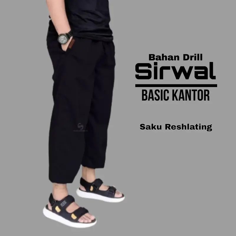 Celana Sirwal Pria Muslim Dewasa Bahan Drill  Saku Reshleting Sirwal Pria Kekinian Terbaru 0