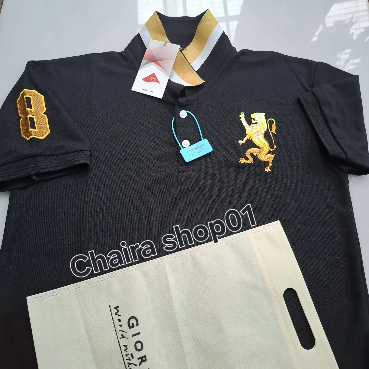 Polo Shirt Giordano Premium Model Krah Pria Katun CVC Diamond Full Tag & Label - Embos - Nyaman, Kancing