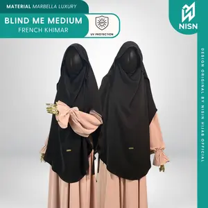 Blind Me MEDIUM French Khimar Bandana Tudung terdapat 2 bahan Marbella Luxury dan Forzaleta