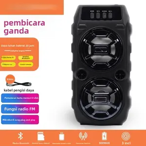Tonies666 Speaker Bluetooth Karaoke Portable Nirkabel Full Bass + Bonus Microfon & Lampu RGB