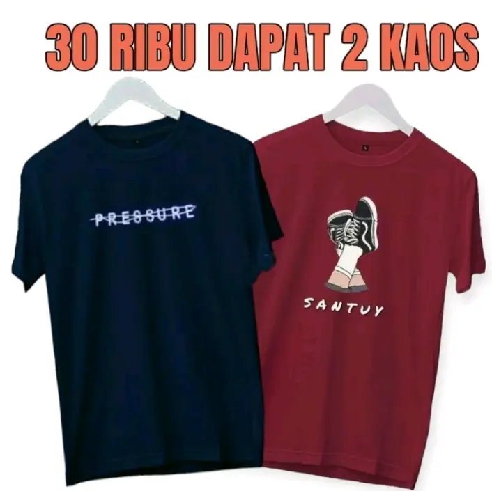 PAKET HEMAT 30 RIBU DAPAT 2 KAOS DISTRO PRIA/WANITA  KEREN  Santai 0