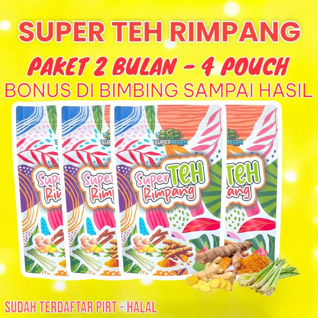 [Paket 2 Bulan 4 Pouch] Super Teh Rimpang ala dr Zaidul Akbar - Minuman Teh Rimpang ala JSR | 30x - 60x Minum | Halal & Original Terdaftar