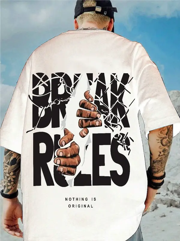 Baju Pria Oversize Jumbo Size M|L-3XL Distro Kaos Pria T-shirt Korean Style Lokal Motif Sablon Atasan Dewasa Oblong Cowok Keren Santai Simple-Barak 5