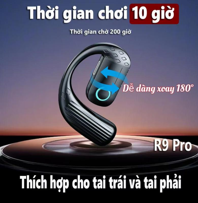 Tai nghe một tai LFLIFE-OWS R9 Pro, tai nghe không dây Bluetooth , pin cao, tầm xa, màn hình kỹ thuật số, không đi vào tai, dẫn khí, chuyển động